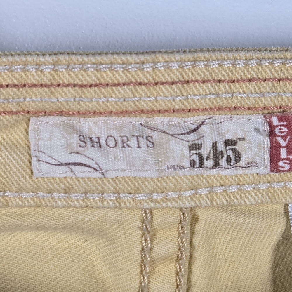 Levi's 545 Y2K Yellow Cotton Stretch Denim Jean Shorts Womens Size 10 - Picture 6 of 13